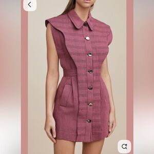 Acler Rowena Meadow Sleeveless V-Neck Shirt Mini Dress in Orange Brown Size 4